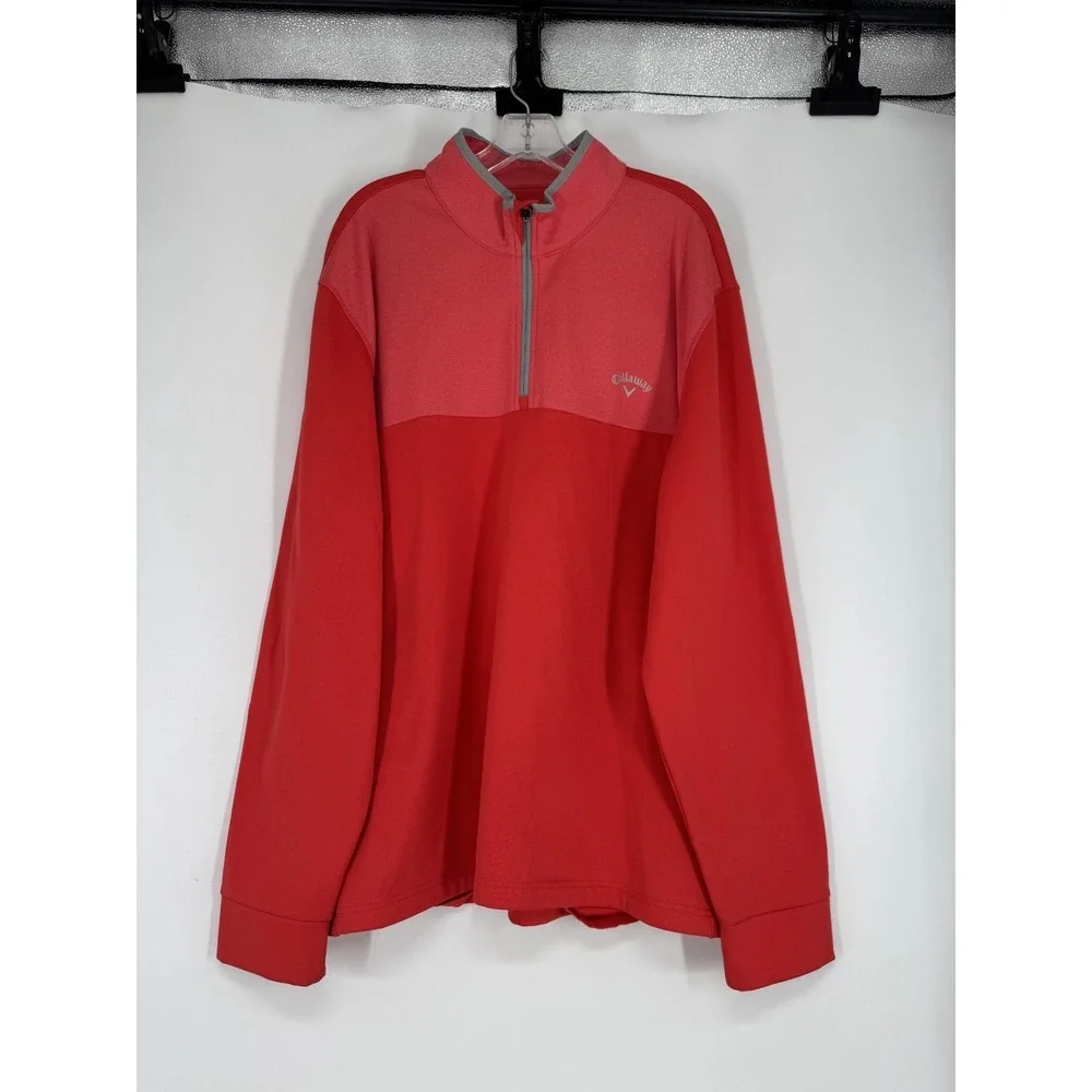 Callaway Golf Quarter 1/4 Zip Pullover Mens Size 3XL Red Performance Sweatshirt